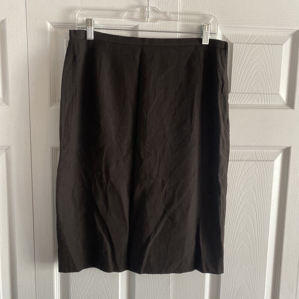 Giorgio Armani Le Collezioni Pencil Skirt Womens Size 10 Brown Wool Blend Italy